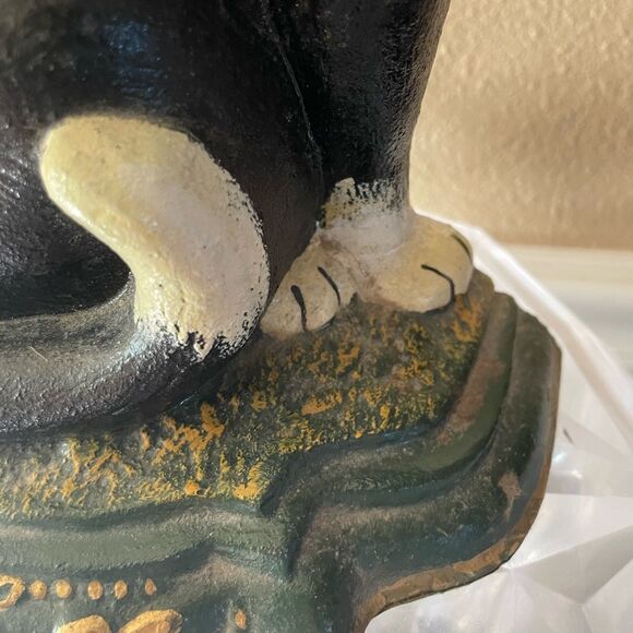 Cast Iron Black and White Cat Door Stopper Large Heavy Vintage Gorgeous! - Picture 11 of 15